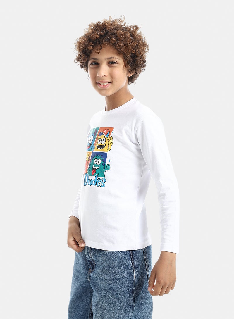 Andora Boys Printed Long-Sleeve Shirt_White - Image 2